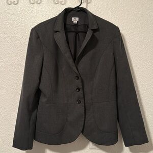 Worthington Stylish Grey Button Up Dress Jacket Size 18